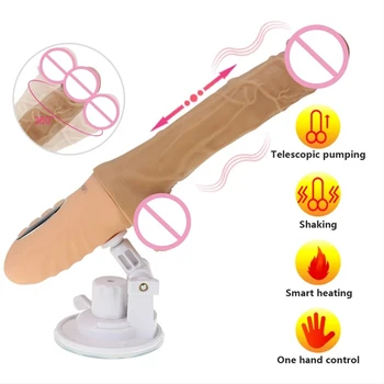 Macio Pênis Enorme Automático, Empurrando O Vibrador Máquina De Sexo Feminino Dildosex Brinquedo Brinquedos Sexuais Vibrador Para As Mulheres Do Ponto De G Vagina Lésbicas Loja