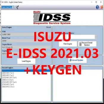 Para Isuzu E-IDS Exportação 2021.03+Keygen+Serviço de Diagnóstico do Sistema de estacionamento ferramenta frete grátis