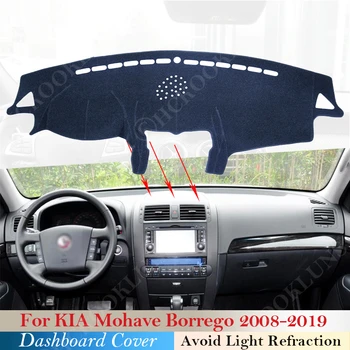 Poliéster para KIA Mohave Borrego 2008 ~ 2019 painel de Bordo Sombras Anti-UV 2018 2017 2016 2015 2014 Tampa do Painel de controle de Proteção de Almofada