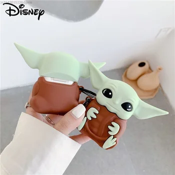 Disney Yoda Bebê Kawaii Caso Para AirPods 1 2 3 Pro Invólucro De Protecção Contra A Apple Sem Fio Bluetooth Guerras Yoda Figura Fone De Ouvido Caso Estrelas