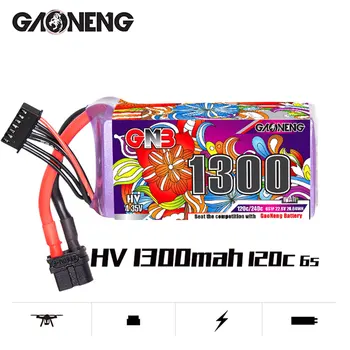 GAONENG GNB 1300mAh 6S 22.8 V 120C de Peso Leve, de Alta Potência Longo Voar Tempo LiHV Bateria de Lipo Com XT60 Plug Para FPV Racing Drone