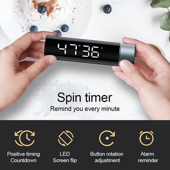 Novo Magnética Cozinha Temporizador de Contagem regressiva, Cronômetro Manual Rotação Contador Trabalho Sport Estudo de Alarme de Relógio Digital LED Timer de Cozinha