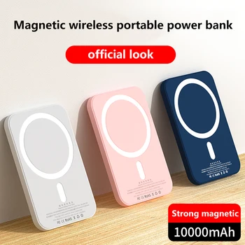 10000mAh Para Macsafe powerbank Magnético sem Fio Banco de Energia Portátil de Bateria Para iphone 13 12Pro Max Mini Carregador Externo