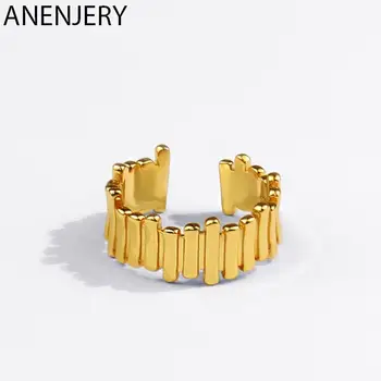 ANENJERY Cor de Prata Irregular Tiras de Anéis para as Mulheres França Simples de Ouro Criativo de Design de Jóias Presentes