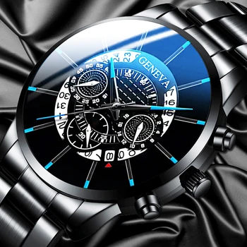 Moda Homens de Aço Inoxidável Relógio de Luxo Calendário de Relógios de Pulso de Quartzo Business Casual Relógio para o Homem do Relógio Relógio Masculino