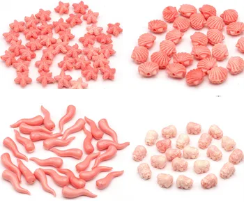 10Pc Sintético Vermelho Coral Solta Esferas Artesanal Animais Forma de Furo passante Miçangas para Fazer Jóias DIY Colar de Acessórios, Artesanato