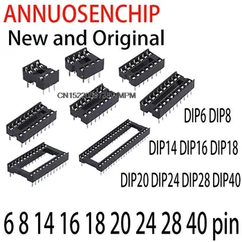 10PCS Novo e Original IC Sockets DIP6 DIP8 DIP14 DIP16 DIP18 DIP20 DIP24 DIP28 DIP40 pinos do Conector do Soquete 6 8 14 16 18 20 pinos