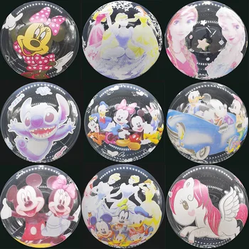 1pcs 20inch Disney Transparente Bobo Balão de Princesa da Disney do Minnie do Mickey de Congelados Impressão de Balão Para as Crianças da Festa de Aniversário de Decoração