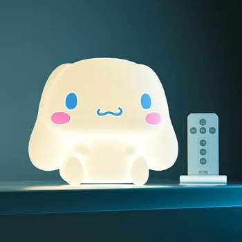 Sanrios Cinnamoroll Kirbys Ganso Luz Da Noite Pat De Controle Remoto Inteligente Da Luz Anime Kawaii Proteção Dos Olhos A Luz Suave Do Candeeiro De Mesa
