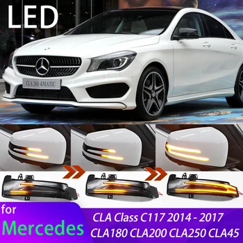para a Mercedes Benz Classe CLA C117 2014-2017 CLA180 Dinâmica LED pisca-Pisca do Lado do Espelho Marcador Sinal de volta da Lâmpada da Luz de Acessórios para carros