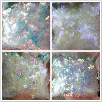 1Bag(200grams) Iridescente Camaleão Glitter Flocos de Poeira 4 Cores Transparente Holográfico UV Gel Polish Nail Art com Glitter PLA01#