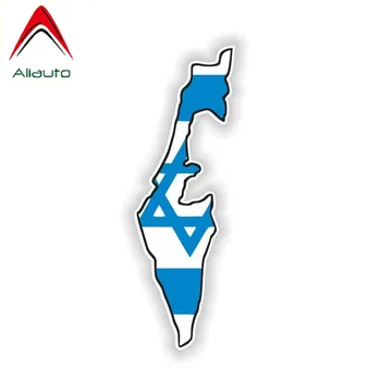Aliauto Engraçado Mapa Adesivos de Israel Motocicleta Bandeira Adesivo de Carro Impermeável Reflexiva Decoração Decalque Acessórios de PVC,15cm*5cm