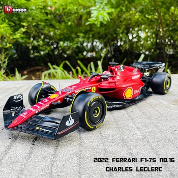Bburago 1:18 Ferrari F1-75 2022 Temporada De F1 #16 #55 Da Liga De Modelo De Sebastian Vettel Modelo De Corrida Liga De Modelo De Carro Coletar Presentes De Brinquedo