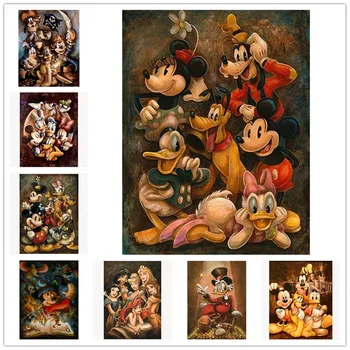 Disney DIY Mickey Diamante pintura de Mickey Mouse e Pato Donald Strass ponto cruz kits artesanais bordar Artesanato para crianças