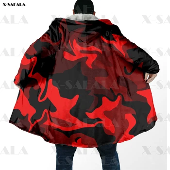 Red Hot Camo Especiais Do Exército Design Impresso Capuz Casaco Com Capuz Cobertor Manto Espesso Casaco De Algodão 