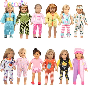 Brinquedo Acessórios de Moda Requintada Pijama Adequado Para 18 polegadas Americana Bonecas e 43, Baby Dolls Recém-nascido