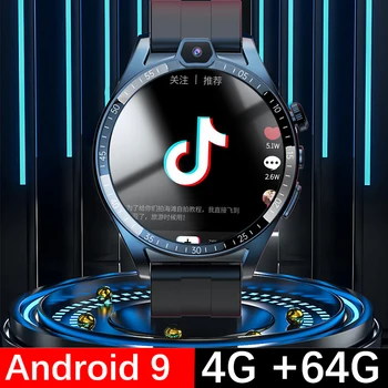Versão Global 4G NET T1 Smartwatch Localização GPS Smart Watch Android OS 9 4G 64GB Cartão SIM wi-Fi Dual Câmera de Chamada de Vídeo Homens 1.43