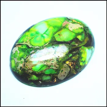3pcs natureza verde pedra pérolas com goldennatural pedra de gema CABS buraco sem tamanho 30x40mm forma oval para charmoso pingentes fazer