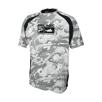 A pesca de verão de roupas Pelágicos Pesca Camisas de Manga Curta Proteção UV T-Shirts Camisa De Pesca UPF 50 Caminhadas T-shirt