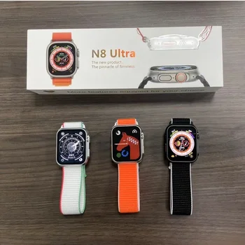 Novo Smartwatch Smart Watch N8 Ultra Fino Masculino NFC, Carregamento sem Fio de Chamada Bluetooth IP68 mais Recente IWO WearFit Pro App 2.01 Polegadas