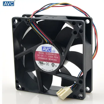 Para AVC 8025 80mm x 80mm x 25mm DL08025R12U Hidráulico Rolamento PWM Cooler de Refrigeração Ventilador 12V 0.50 UM 4Wire 4Pin Conector