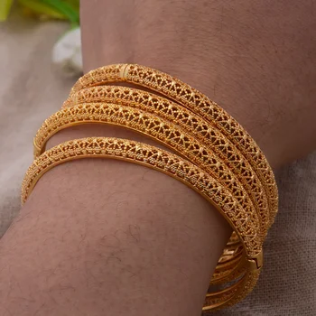 Dubai Luxo ouro 24K Cor Pulseira Para Mulheres Índio, noiva Etiópia, Pulseira de o&os Bracelets Africano, Indiano de Jóias de casamento a Mulher de Presente