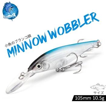Begônia Atrair Black Minnow Iscas Para a Pesca 105mm 10,5 g Flutuante Topwater Minnow Isca Artificial Wobblers Para o Pique de Pesca