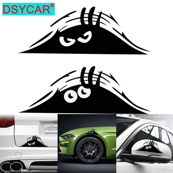 DSYCAR 1Pcs Espreitar Monstros Assustadores Olhos Adesivo de Carro de desenho animado Engraçado Adesivos de Decalque para o Portátil da Janela de Parede Carro Caminhão Moto
