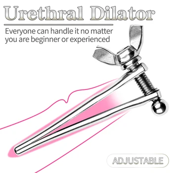 Metal ajustável dilatador uretral vara masturbador masculino brinquedos sexuais olho uretral estimulação uretral plug soando uretral