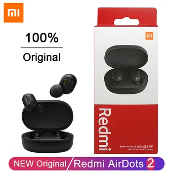 Novo Xiaomi Redmi Airdots 2 TWS sem Fio Fone de ouvido Fones de ouvido Bluetooth Fone com Microfone Original Redmi Airdots 2 Fones de ouvido sem Fio