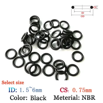 CS 0,75 mm Anel-O de Borracha Arruela de Selos de Plástico de vedação anel de Silicone filme de óleo e água anel de vedação NBR material do O-Ring