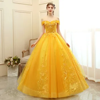 Vestido Quinceanera 2022 Novo Vestido De Baile Bola Amarela Doce Vestido De Estampa Floral Vestidos De Quinceanera Robe De Bal Tamanho Personalizado