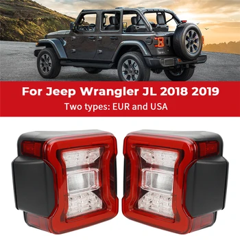 Para Jeep Wrangler JL 2018 2019 Freio do DIODO emissor de Luz da Cauda Inversa do Sinal de volta Lâmpada Traseira Luzes Diurnas JL Carro conjunto da Luz