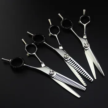 profissional japão 440c 9cr13 6 polegadas de cabelo tesoura de corte de cabelo bilaterais de desbaste, tesouras de corte barbeiro makas tesoura de cabeleireiro