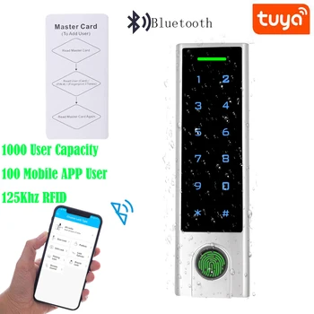 Bluetooth Tuya APP Biométrico de impressão digital de Acesso do Sistema de Controlador de Metal de Cartão RFID Autônomo Porta de Controle de Acesso Impermeável