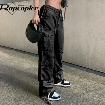 Rapcopter y2k Cordão calça Jeans Baggy Streetwear Vintage Calças Mulheres Desportivo Cavallari Harajuku Fashion Mom Jeans 90