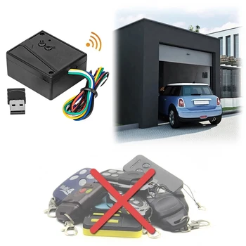 Universal Carro Transmissor sem Fio E Receptor de Controle Remoto do portão da Garagem Abrir Receptor de 2.4 G Bluetooth Conexão USB, Sensor de