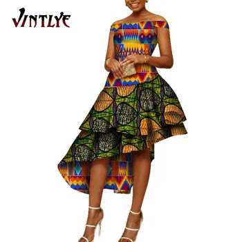 Africana de Impressão Vestidos para Mulheres Floral Tubo sem Mangas Vestido Tradicional de Ancara-se Dashiki, Festa de Traje Cocktail Desgaste WY5327