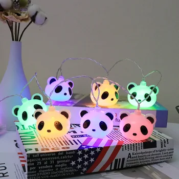 10/20LED Panda Luzes de Fadas Garland LED String Árvore de Natal da Noite de Luz da Lâmpada do Pátio de Festa de Crianças do Quarto Decoração de Sala de estar Presente