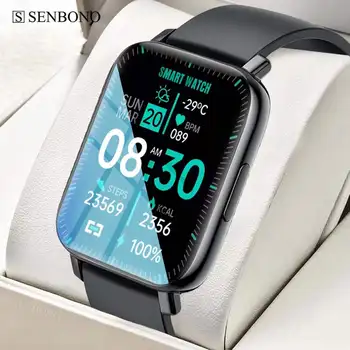 SENBONO 2022 Novo Smart Watch Homens HD Full Touch IP68 Impermeável de Fitness Tracker 24 de Esportes Smart Watch Homens Mulheres para IOS Huawei