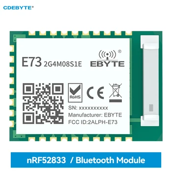De pequeno porte SoC nRF52833 BLE 5.1 Zigbee Multiprotocolo módulo sem fio Rf E73-2G4M08S1E IOT módulo de comunicação