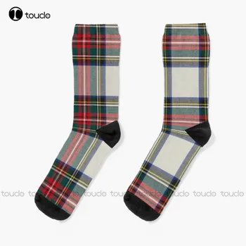 Stewart Dress Tartan Escocês Meias Mulheres Treino Sockss Personalizado Unissex Adulto, Teen Jovens Meias 360° De Impressão Digital