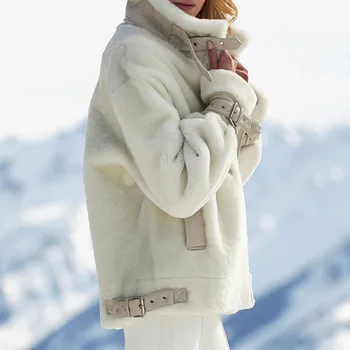 Casaco de inverno para Mulheres Solta Casaco de Lã para as Mulheres Casual Casaco de Inverno Mulheres Elegantes