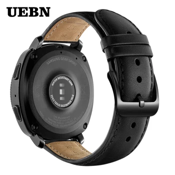 UEBN 20 mm, pulseira de Couro para Samsung galaxy active 2 Substituição do Esporte Banda Para Samsung Engrenagem S2 Esporte faixas de relógio Inteligente
