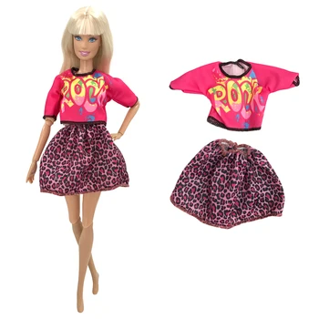 NK 1 Conjunto de Boneca, Vestido de Camisa Vermelha + Mini Saia Festa de Roupa Nobre Handmade Vestido de Moda Para a Boneca Barbie Acessórios de Presente Brinquedos do Bebê