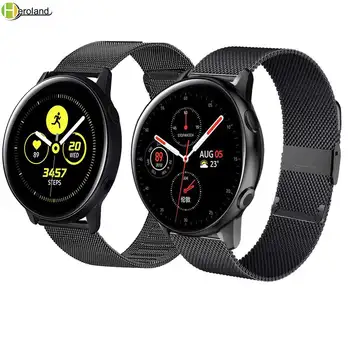 Correia de relógio banda Milanese Loop Para Samsung Galaxy watch active 2 40mm 44mm Pulseira de Aço Inoxidável de Liberação Rápida do Relógio de Pulseira