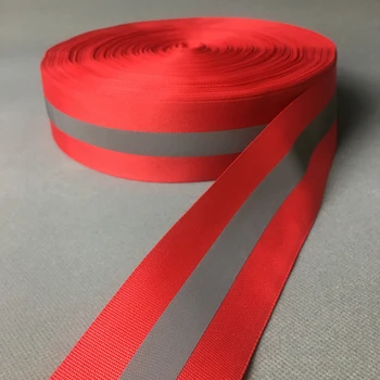 A 100 Metros de Tiras Reflexivas Pano Vermelho Reflexivo Tecido Costura Fita ,5cm *1.5 cm de largura DIY Reflexão Aviso de fita de Material