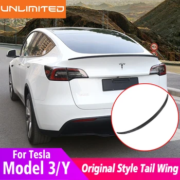 Tesla 2021-2022 Modelo 3 Modelo Y Carro de Carbono ABS Spoiler Estilo Original de Trás do Tronco Asa Cauda Adesivo de Acessórios de Proteção