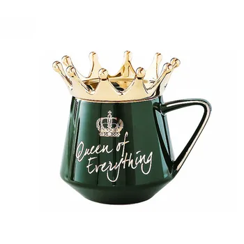 A rainha de Tudo Caneca Com Coroa Tampa e Colher de Cerâmica Xícara de Café, Presente para Namorada, Esposa xobw