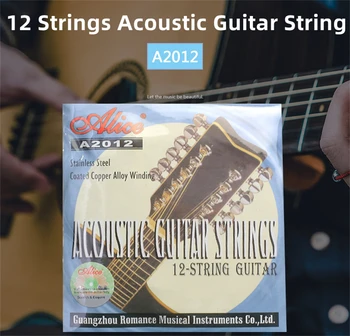 Venda Quente Alice A2012 12 Cordas De Violão De Cordas De Aço De Liga De Cobre Do Enrolamento Instrumento Musical Guitarra Peças Acessórios